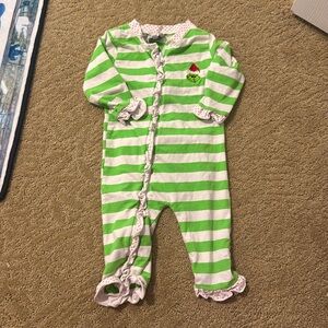 9M. Grinch Zipper Onesie.